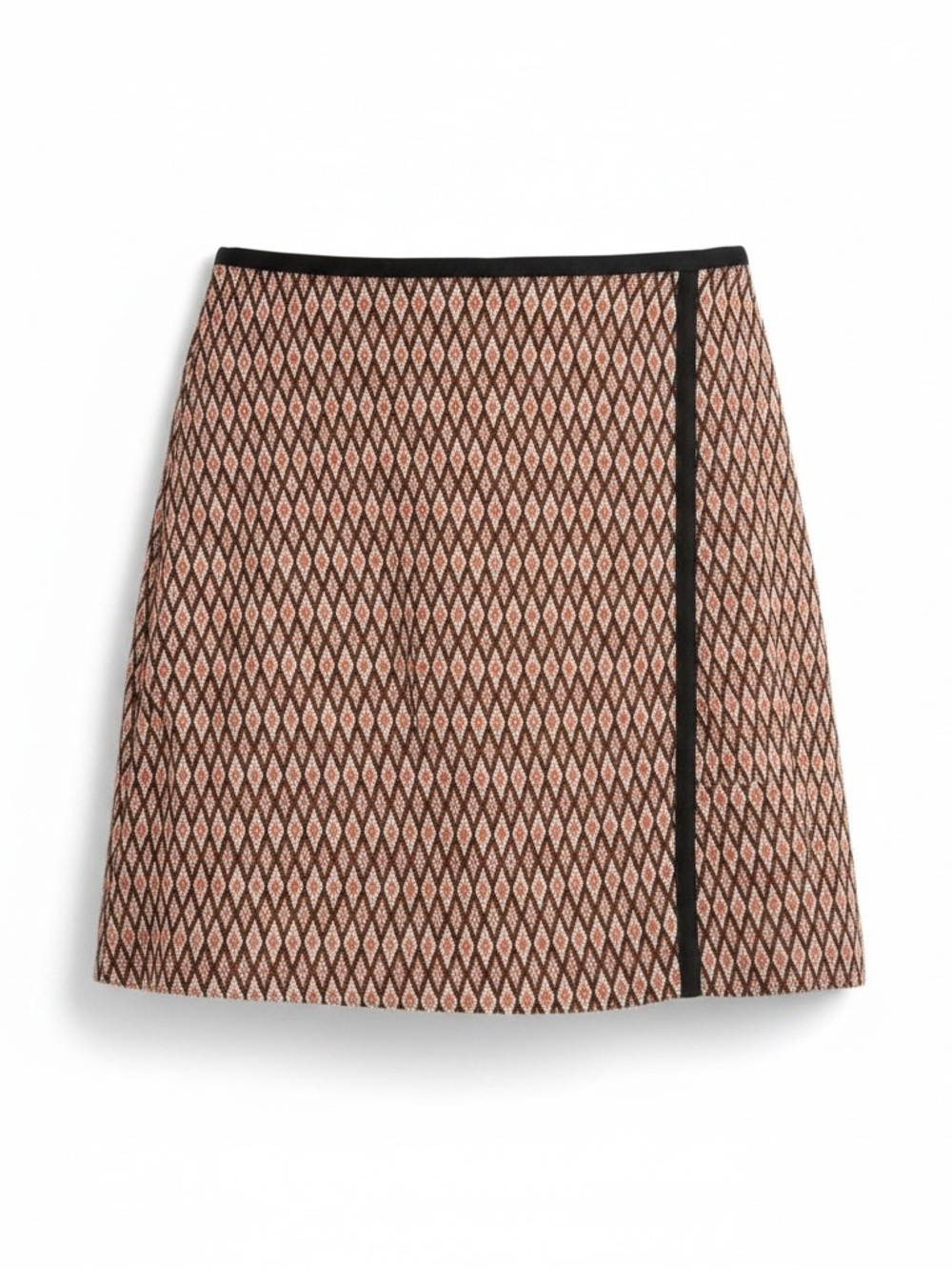 NWOT WORTH orange diamond print silk blend skirt size 8 new without tags